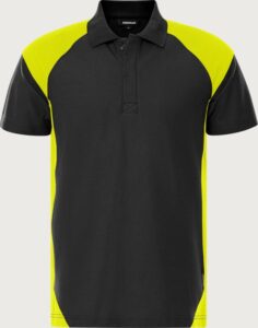 Fristads Green heavy pikétröja 7047 GPM – Svart/Neongul (982)