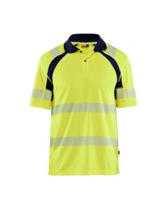 Blåkläder 3595-1013 UV-skyddad Pikétröja Varsel – Varselgul/Marinblå