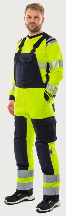 Fristads Flamestat hängslebyxa stretch 1169 ATHF, klass 2 – Varsel Gul/Marinblå (171)