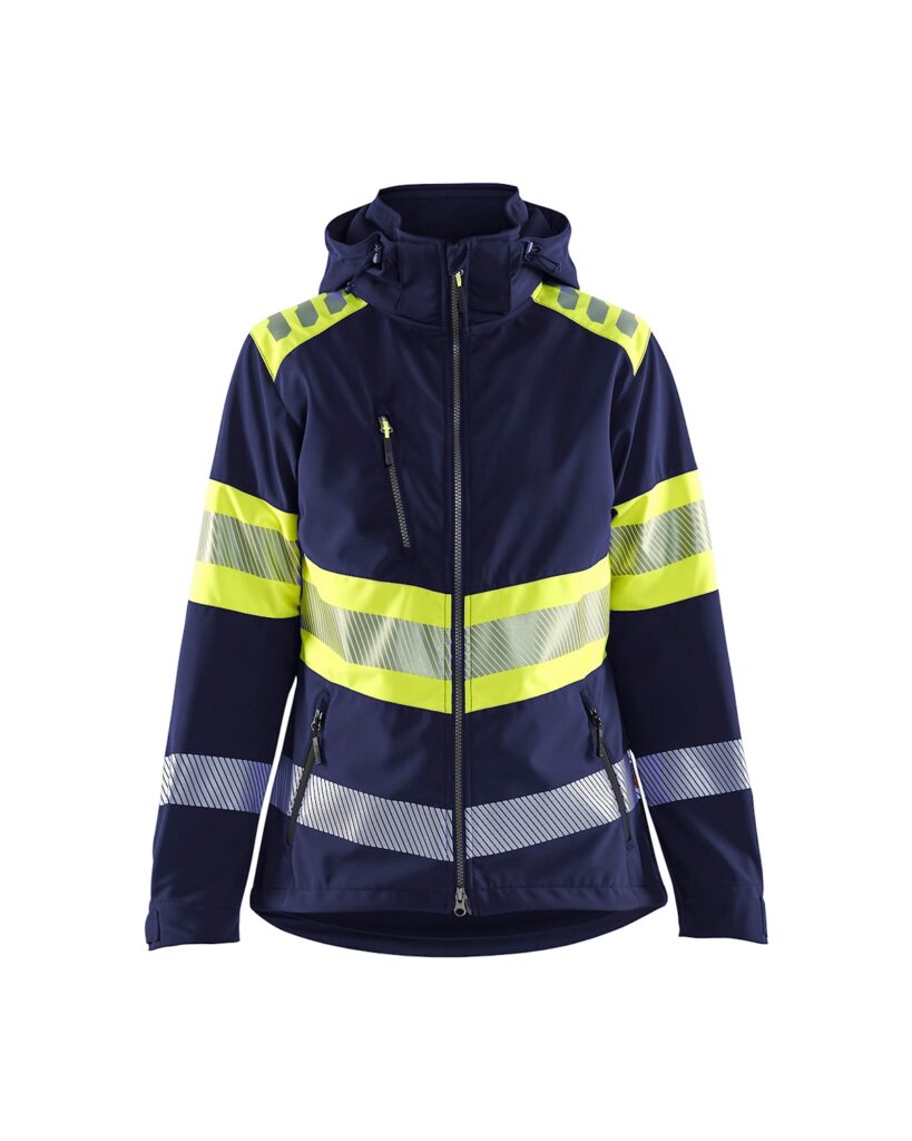 Blåkläder 4404-2513 Softshelljacka Varsel Dam – Marinblå/Varselgul