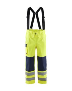 Blåkläder 1313-2022 Flamskyddad Regnbyxa Level 2 – Varselgul/Marinblå