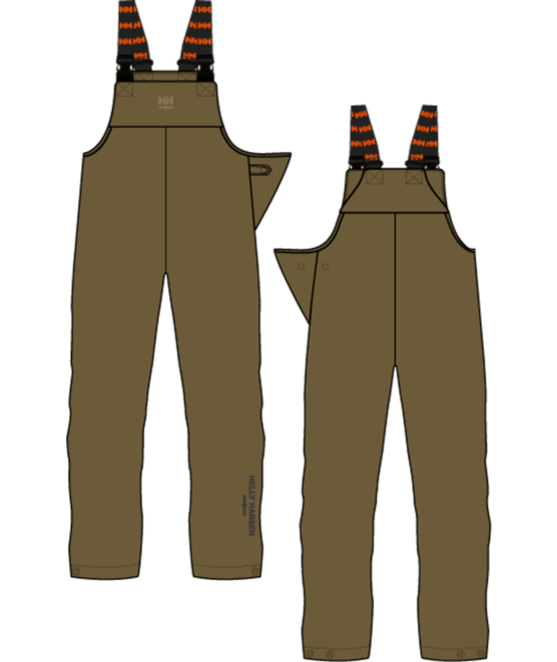 Helly Hansen 70582 Gale vattäta regnbyxor med hängslen – Olive (471)