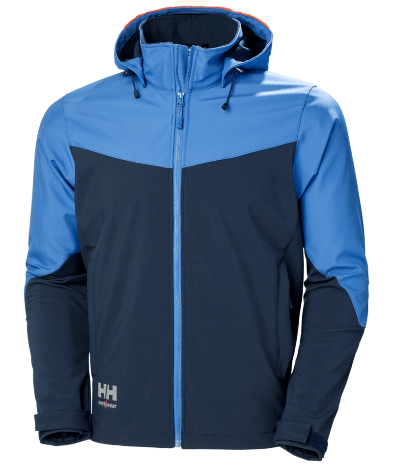 Helly Hansen 74290 Oxford softshelljacka med huva – Navy/Stone Blue (595)