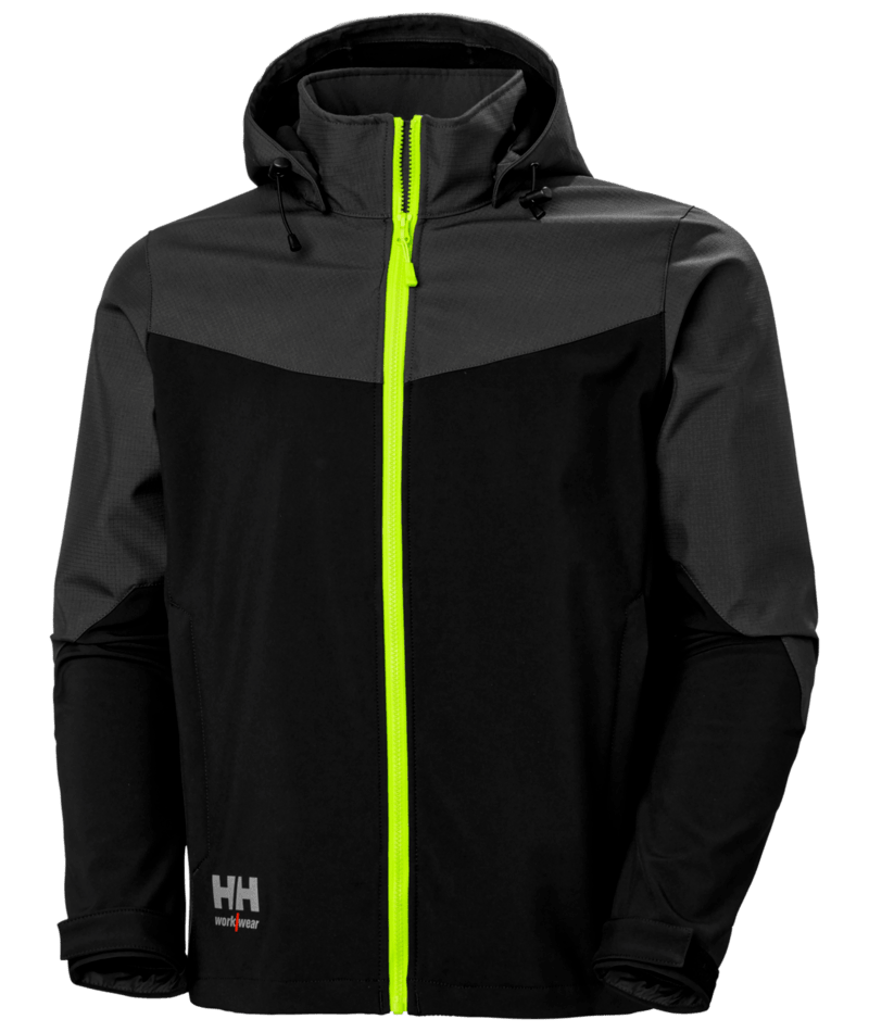 Helly Hansen 74290 Oxford softshelljacka med huva – Black/Ebony (999)