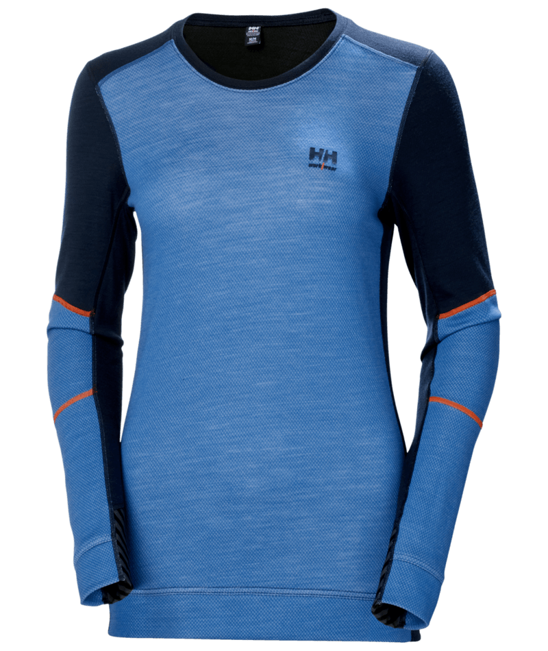 Helly Hansen 75209 Dam LIFA Merino underställströja – Navy/Stone Blue (595)