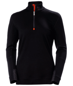 Helly Hansen 75210 Dam LIFA Merino underställströja halvzip – Black (990)