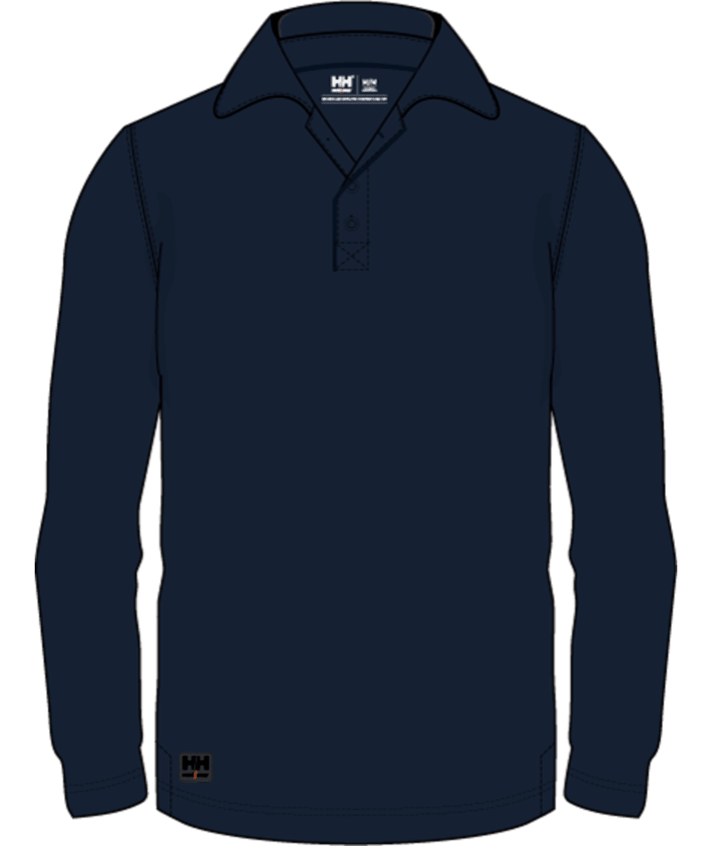 Helly Hansen 79250 Tech långärmad polo – Navy (592)