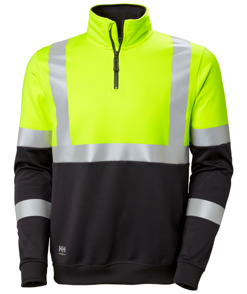 Helly Hansen 79257 Addvis Varsel Halvzip Sweatshirt kl 1 – Yellow/Ebony (369)