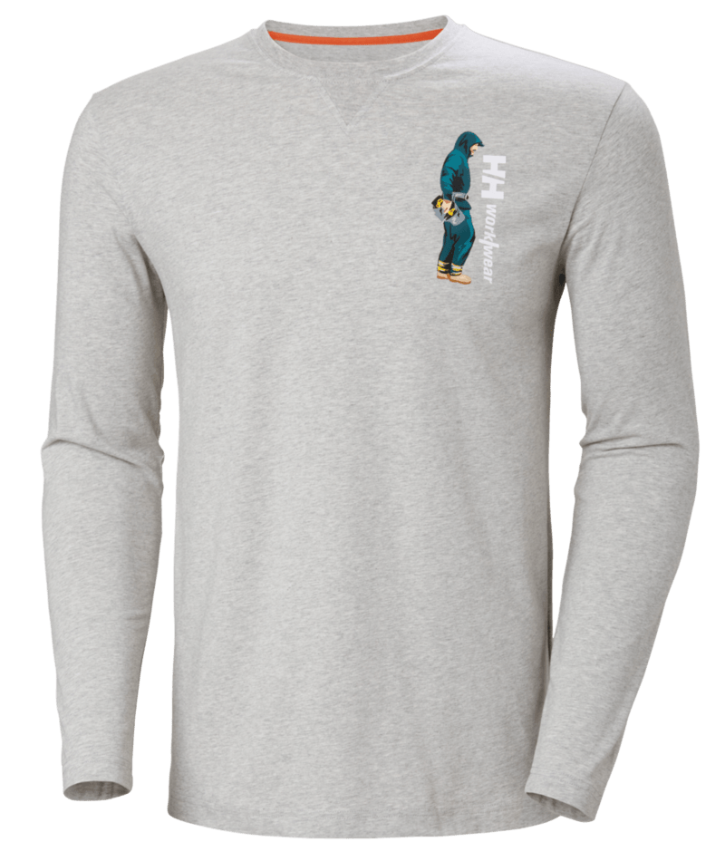 Helly Hansen 79262 Logo Longsleeve – Light Grey Melange (930)