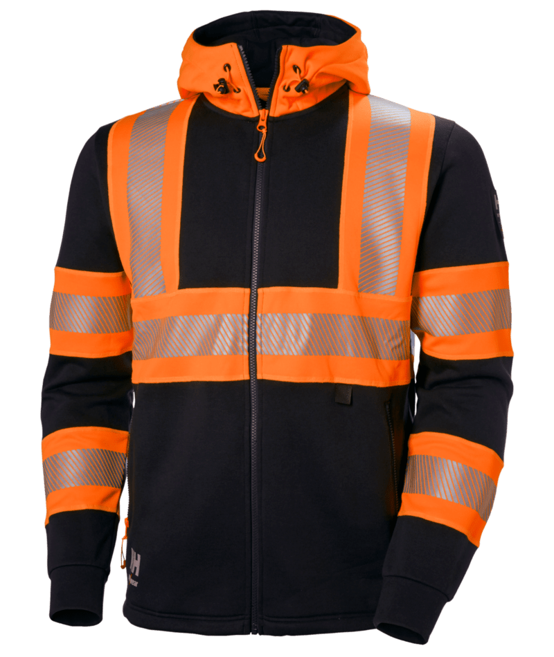 Helly Hansen 79273 ICU varsel helzip hoodie – Orange/Ebony (269)