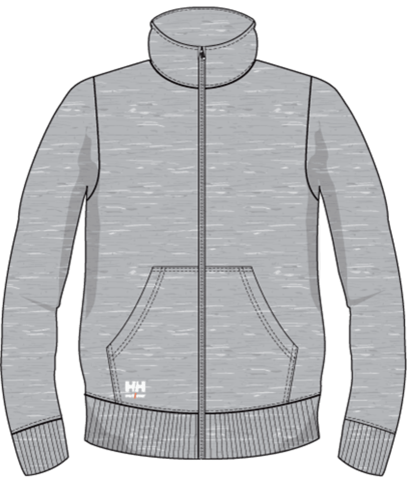 Helly Hansen 79402 Classic 2.0 sweatshirt med dragkedja – Grey Melange (930)