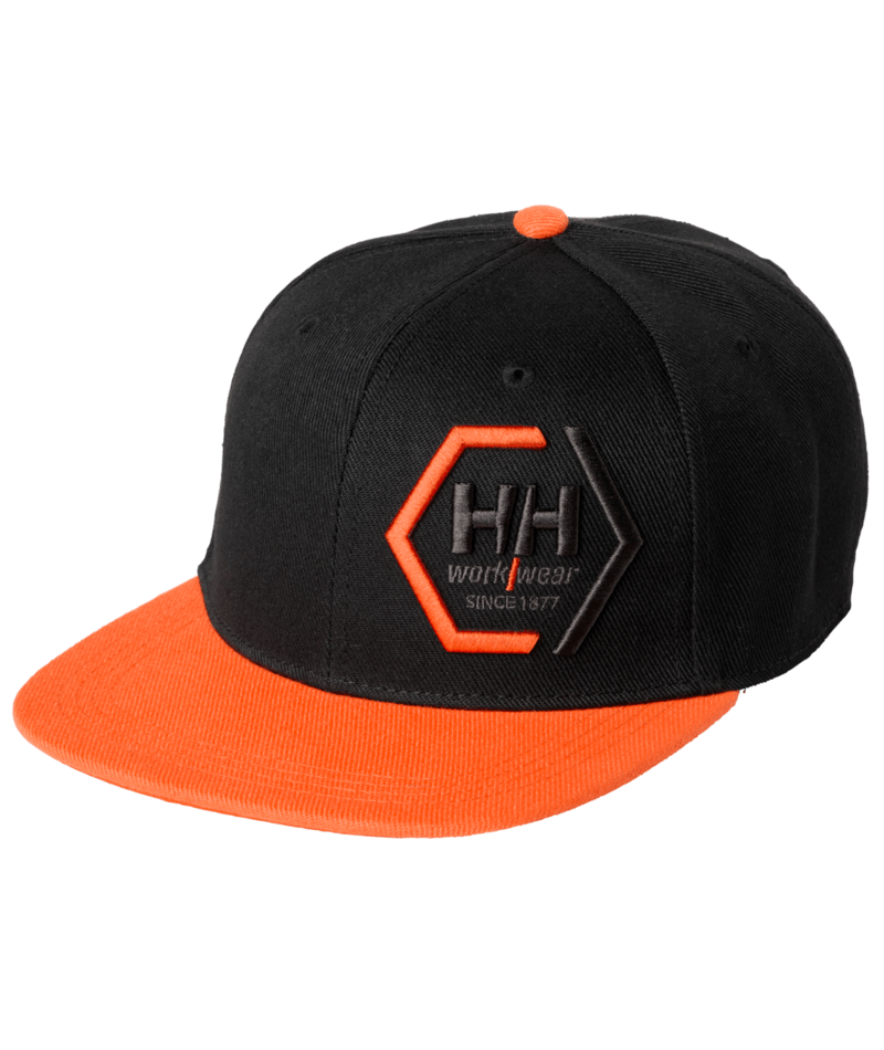Helly Hansen 79806 Classic keps Flat Brim – Black/Dark Orange (992)