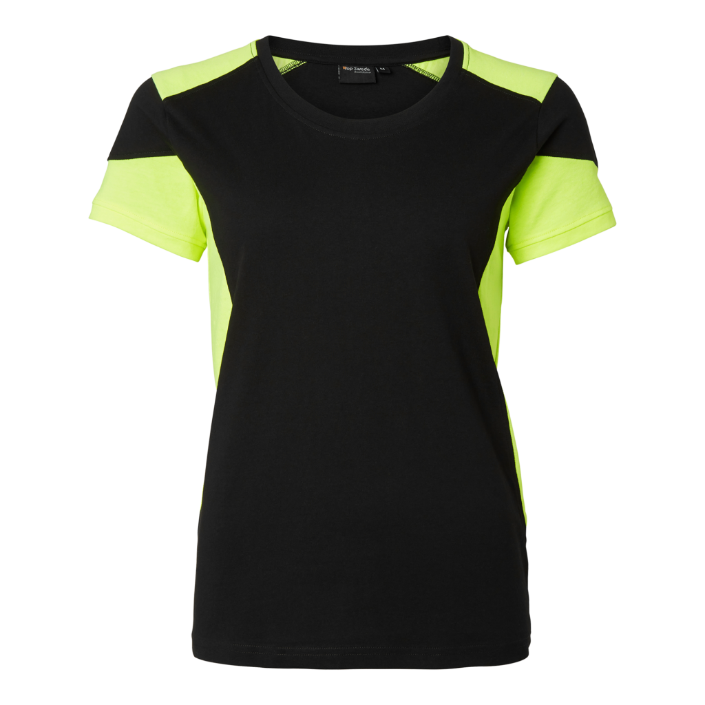Top Swede T-shirt 211 dam Svart/Varselgul (914)