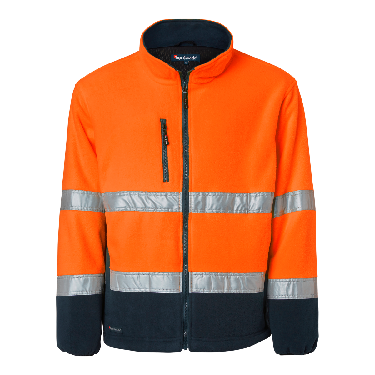 Top Swede Fleecetröja 264 Varselorange/Marinblå (991)