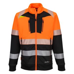 Portwest DX4 Hi-Vis klass 1 Sweatshirt med dragkedja och trattformad hals DX490